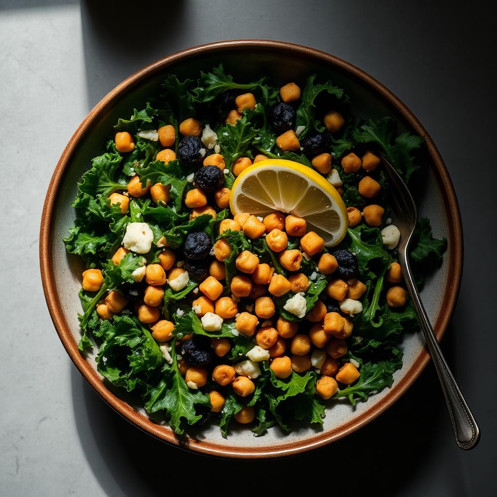 Kale Caesar with Crispy Chickpeas