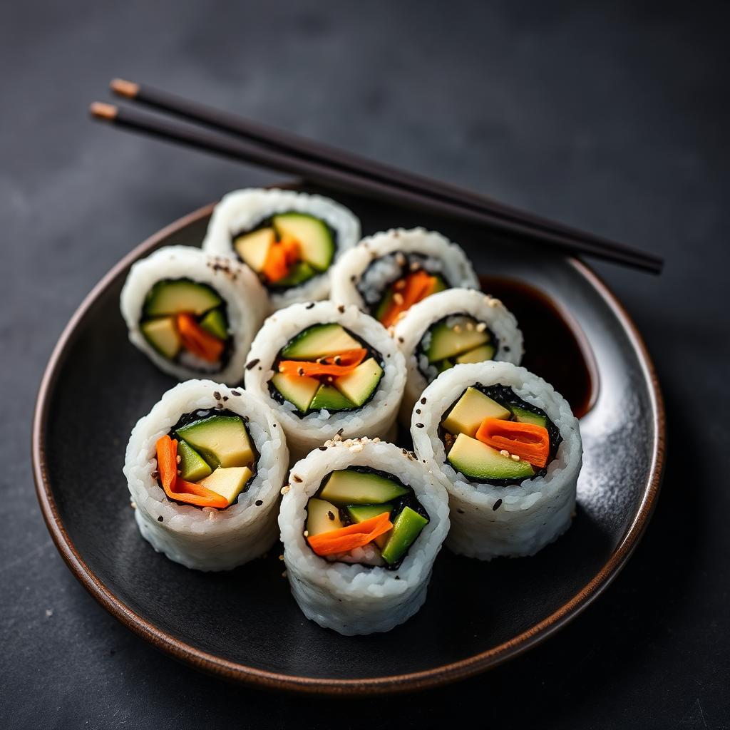 Rainbow Veggie Sushi Rolls